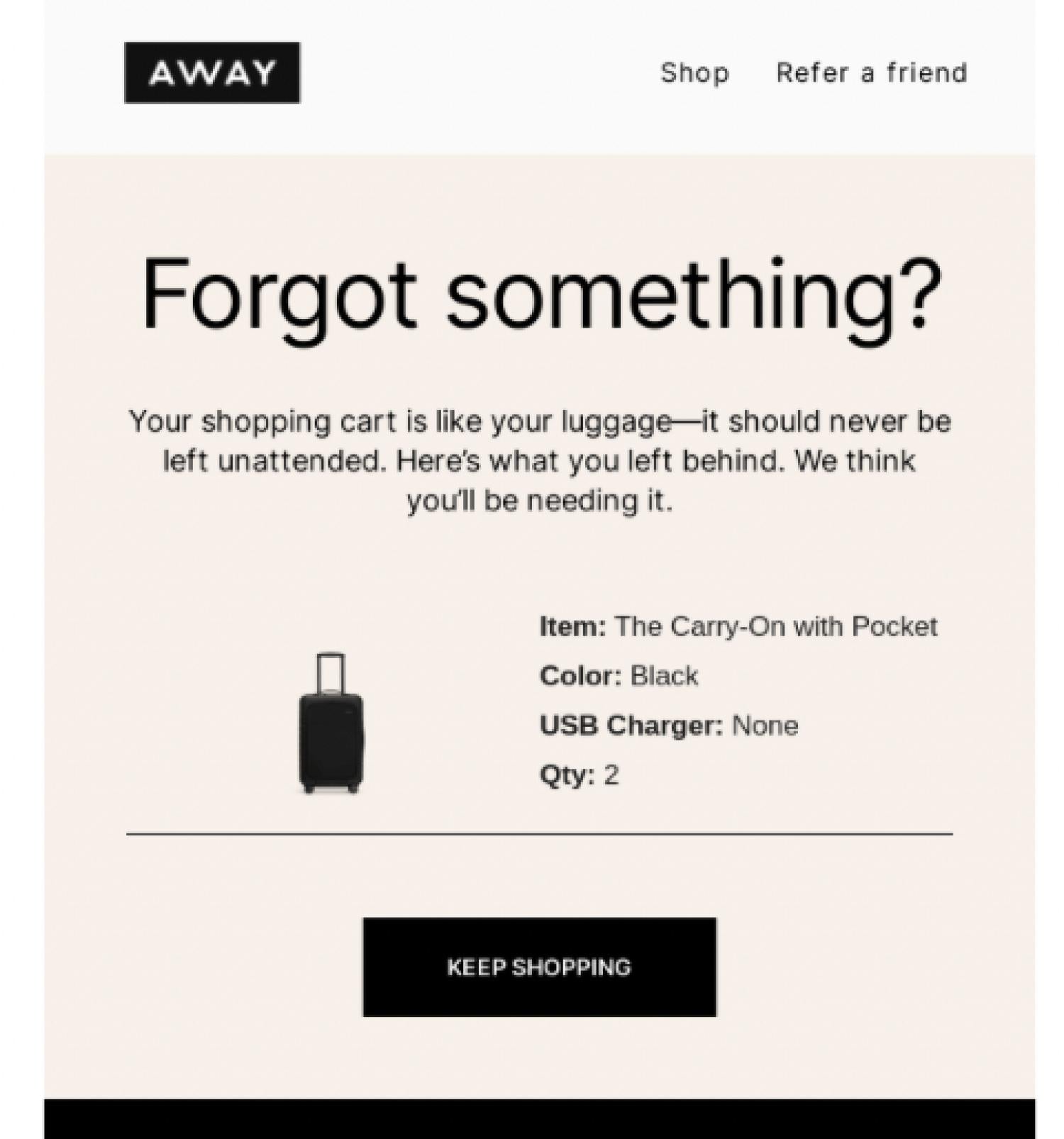 AWAY自动化电子邮件