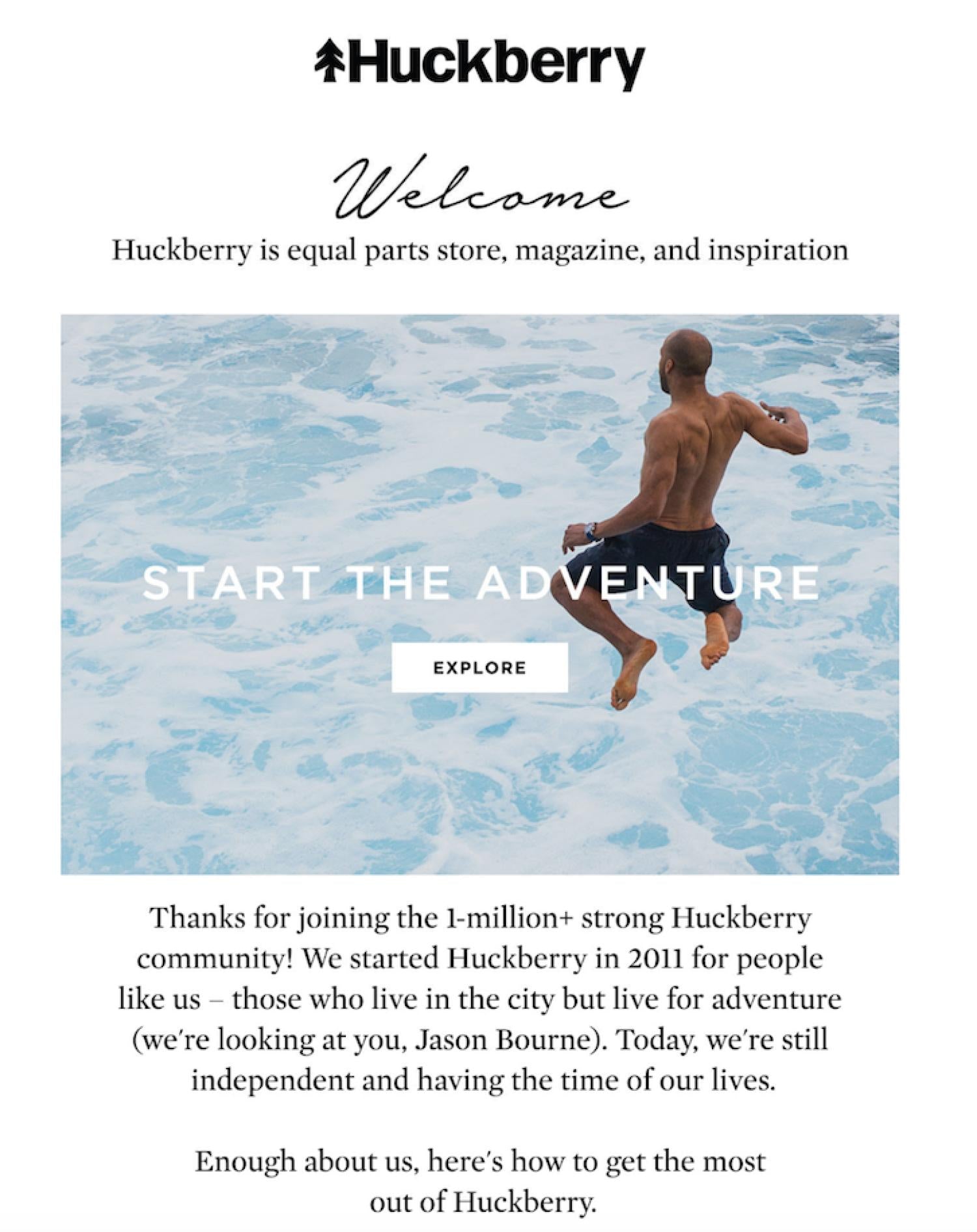 Huckberry电子邮件活动