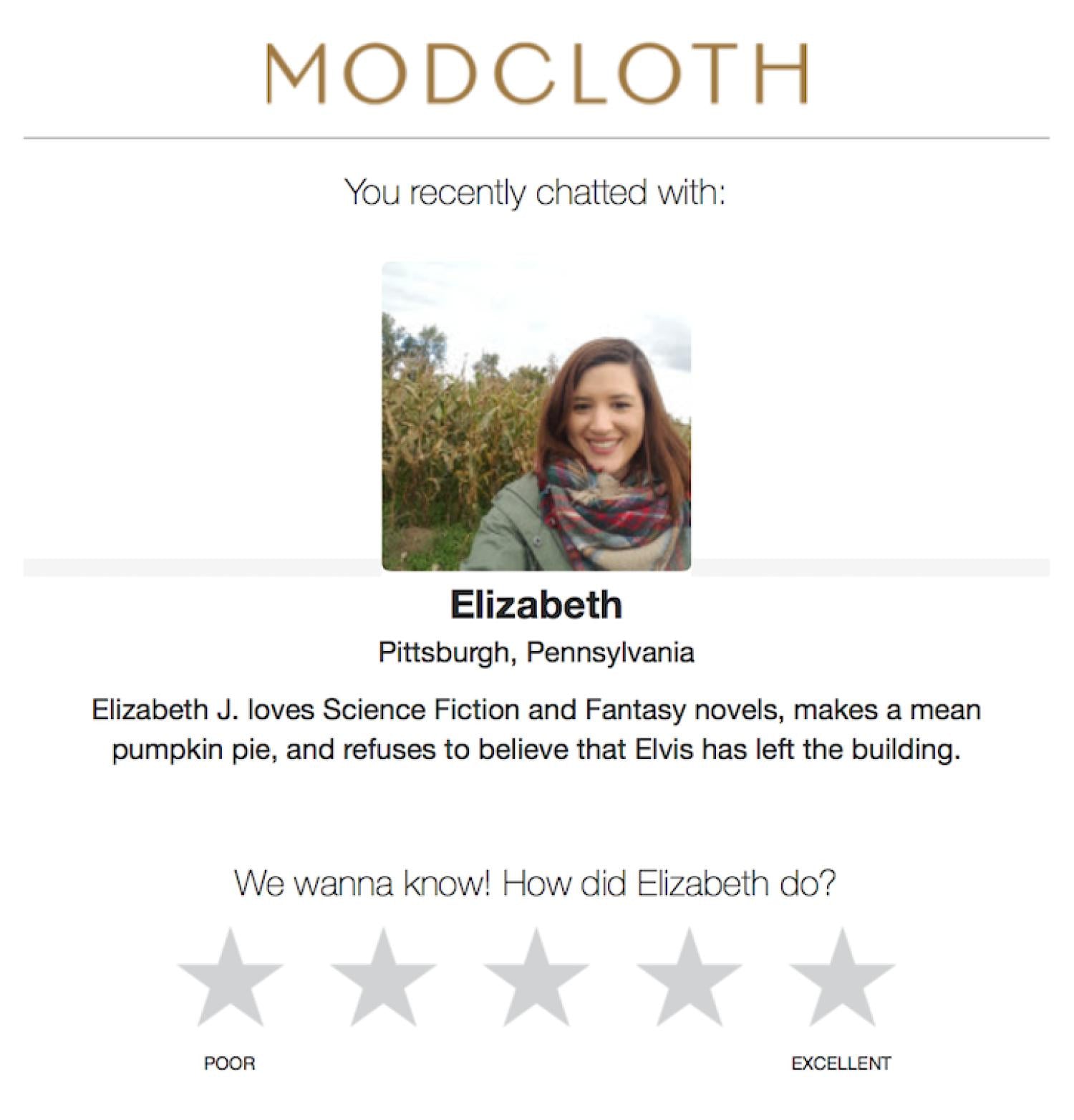 Modcloth电子邮件评论